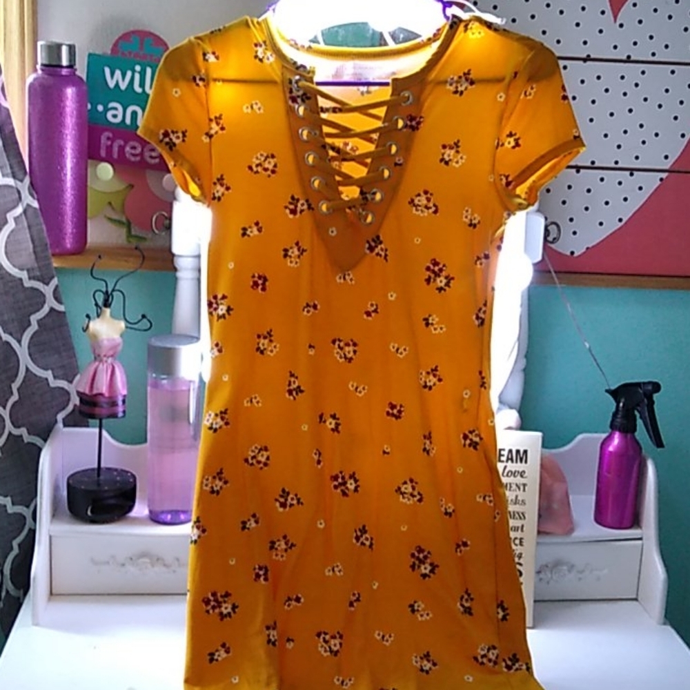 Yellow floral dress